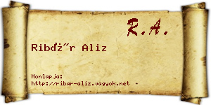 Ribár Aliz névjegykártya