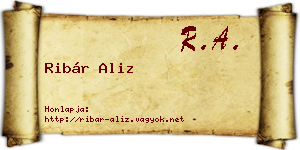Ribár Aliz névjegykártya