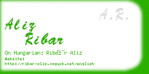 aliz ribar business card